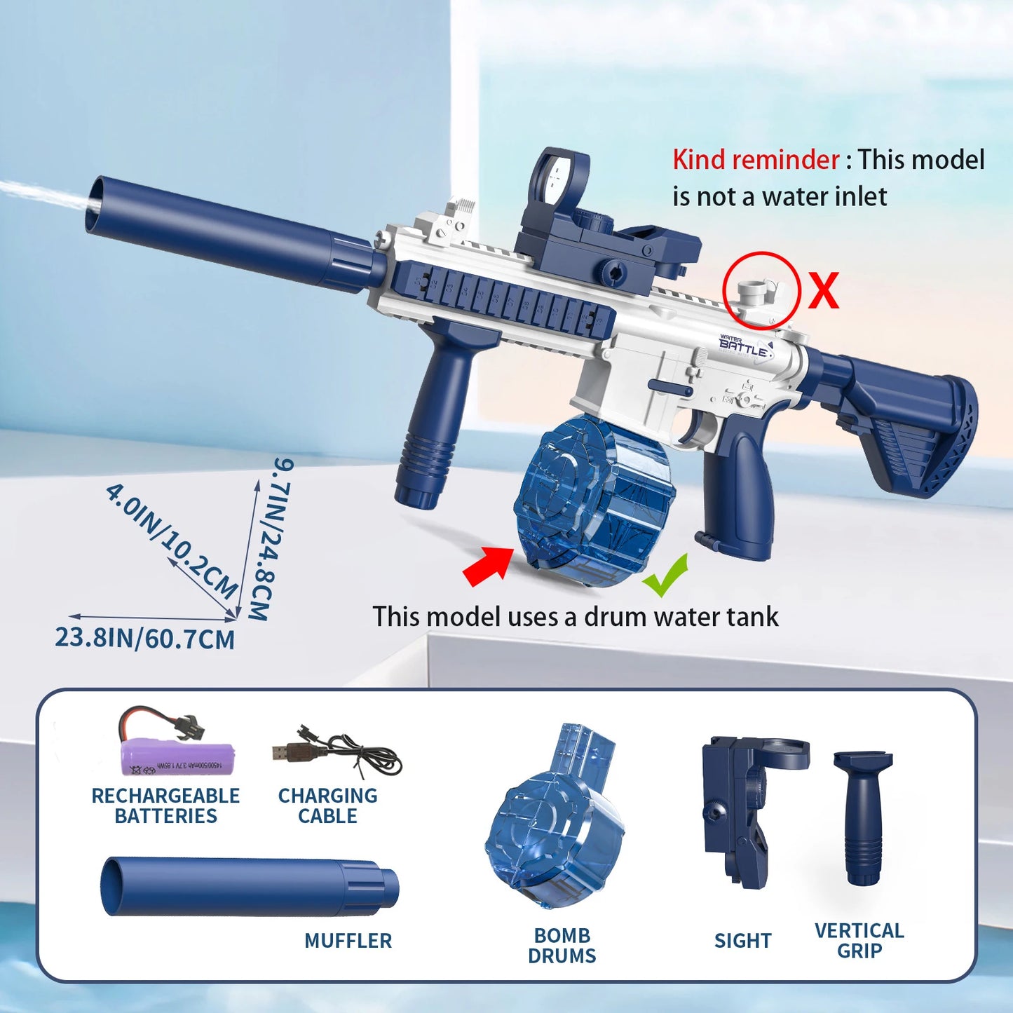 Etommy Tommy Gun Electric Water Shooter